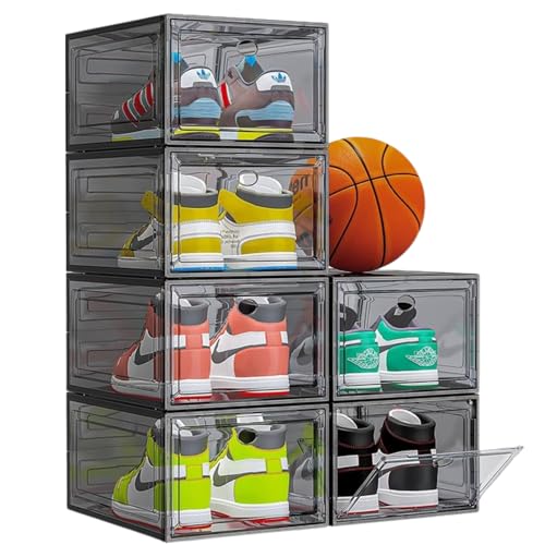High Aspect® Premium Schuhbox - Transparent Dunkel - Magnetverschluss - Schuhregal - Schuhkarton - Schuhschrank - Aufbewahrungsboxen - Transparente Schuhkarton - Aufbewahrungsbox - Vitrine von High aspect