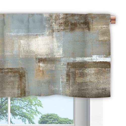 Highdi 2er Set Kurzgardinen Modern für Küche, Küchengardinen Scheibengardinen mit Rod Tasche Fenstervorhang Kurz lichtfilternd Vorhänge für Kaffeehaus (Weinlese-Graffiti,90 * 60cm) von Highdi