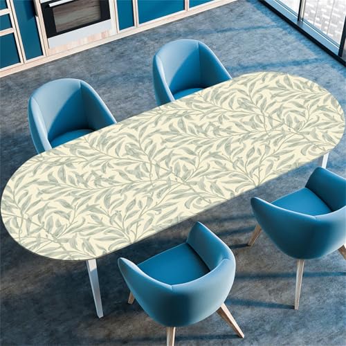 Highdi 3D Elastische Tischdecke Oval Abwaschbar, Spanntischdecke Oval Gartentischdecke Outdoor Tischdecke mit Gummizug für Esszimmer, Küche (Einfache Blume 5,122x183cm) von Highdi