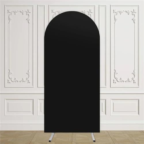 Highdi Bogen-Hintergrund-Abdeckung, Hochzeitsbogen Abdeckung Bogen Hintergrundabdeckungen Oberseite für Hochzeit, Geburtstag, Party (4.6x7.2ft(140x220cm),Schwarz) von Highdi