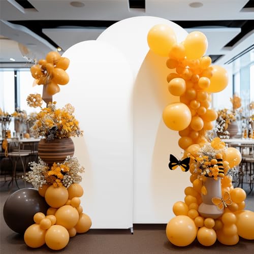 Highdi Bogen-Hintergrund-Abdeckung, Hochzeitsbogen Abdeckung Bogen Hintergrundabdeckungen Oberseite für Hochzeit, Geburtstag, Party Dekoration (5FT/65 * 150cm,Weiß) von Highdi