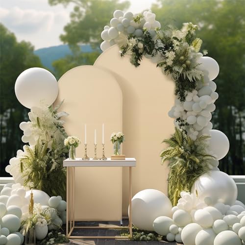 Highdi Bogen-Hintergrund-Abdeckung, Hochzeitsbogen Abdeckung Bogen Hintergrundabdeckungen Oberseite für Hochzeit, Geburtstag, Party Dekoration (6.6FT/100 * 200cm,Champagner) von Highdi