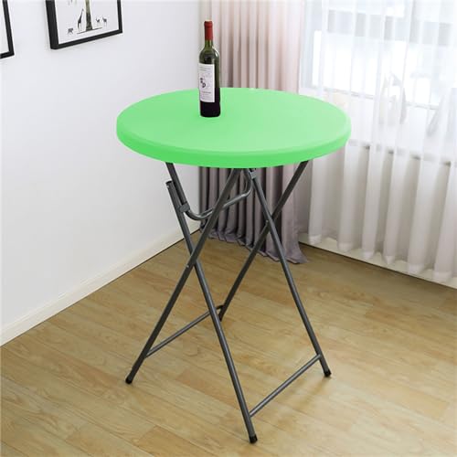 Highdi Einfarbig Elastische Tischdecke Rund Abwaschbar, Spanntischdecke Rund Gartentischdecke Outdoor Round Tischdecke mit Gummizug für Esszimmer, Küche und Picknick (ф60cm,Fruchtgrün) von Highdi