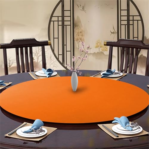 Highdi Elastische Tischdecke Rund Abwaschbar, Cocktail Spanntischdecke Rund Gartentischdecke Outdoor Round Tischdecke mit Gummizug für Esszimmer, Küche und Picknick (120cm,Orange) von Highdi
