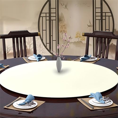 Highdi Elastische Tischdecke Rund Abwaschbar, Cocktail Spanntischdecke Rund Gartentischdecke Outdoor Round Tischdecke mit Gummizug für Esszimmer, Küche und Picknick (160cm,Beige) von Highdi