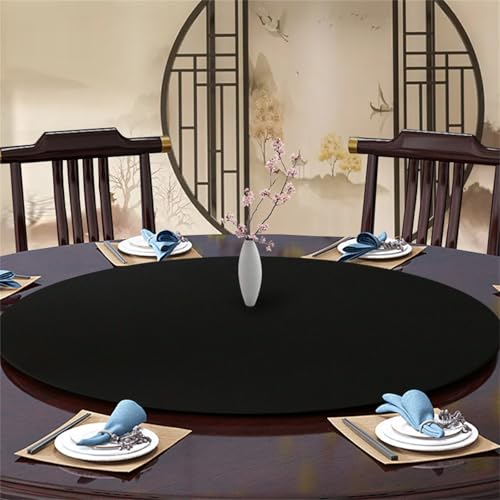 Highdi Elastische Tischdecke Rund Abwaschbar, Cocktail Spanntischdecke Rund Gartentischdecke Outdoor Round Tischdecke mit Gummizug für Esszimmer, Küche und Picknick (180cm,Schwarz) von Highdi