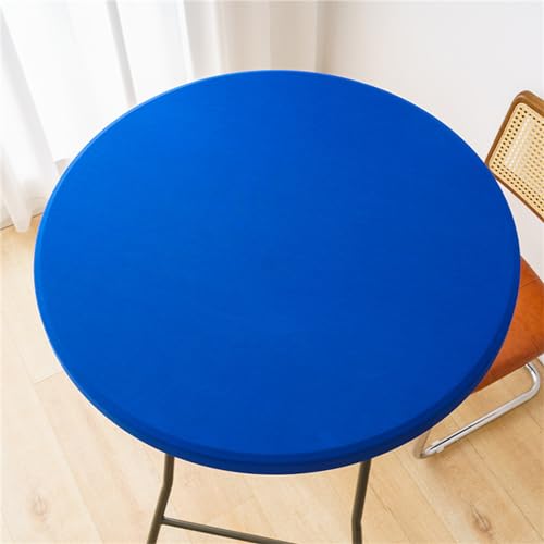 Highdi Elastische Tischdecke Rund Abwaschbar, Spanntischdecke Rund Gartentischdecke Outdoor Round Tischdecke mit Gummizug für Esszimmer, Küche und Picknick (80cm,4#Blau) von Highdi