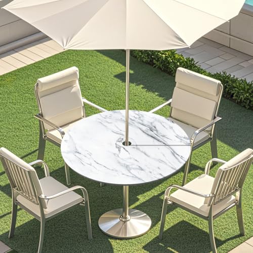 Highdi Runde Tischdecke Outdoor mit Schirmloch, Elastisch Mármol Druckbar Gartentischdecke Rund wasserdichte Table Cloth für Picnic, Patio,Garden, Ideal für 70cm-90cm Highdi Runde Tischdecke Outdoor mit Schirmloch, Elastisch Mármol Druckbar Gartentischdecke Rund wasserdichte Table Cloth für Picnic, Patio,Garden, Ideal für 70cm-90cm von Highdi