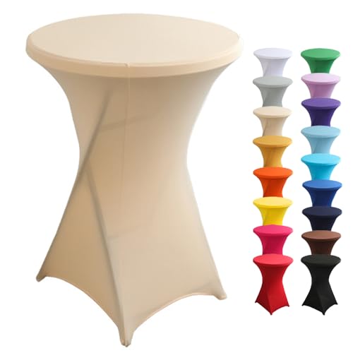 Highdi Stretch Stehtischhussen, Spandex Elastische Cocktail Tischdecken für Hochzeit, Geburtstagsfeiern, Party, Bankett, Heim Dekor (Gold,80x110cm) von Highdi