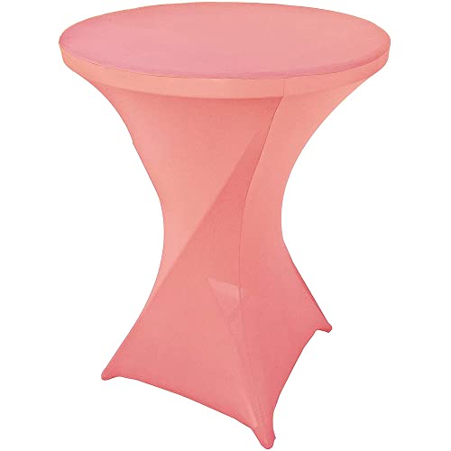 Highdi Stretch Stehtischhussen, Spandex Elastische Cocktail Tischdecken für Hochzeit, Geburtstagsfeiern, Party, Bankett, Heim Dekor (Hell-Pink,80x110cm) von Highdi