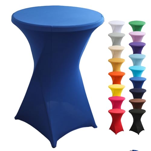 Highdi Stretch Stehtischhussen, Spandex Elastische Cocktail Tischdecken für Hochzeit, Geburtstagsfeiern, Party, Bankett, Heim Dekor (Königsblau,60x110cm) von Highdi
