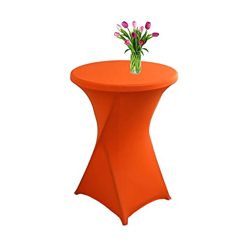 Highdi Stretch Stehtischhussen, Spandex Elastische Cocktail Tischdecken für Hochzeit, Geburtstagsfeiern, Party, Bankett, Heim Dekor (Orange,80x110cm) von Highdi