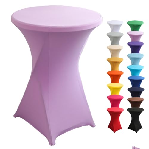 Highdi Stretch Stehtischhussen, Spandex Elastische Cocktail Tischdecken für Hochzeit, Geburtstagsfeiern, Party, Bankett, Heim Dekor (rosa,60x110cm) von Highdi