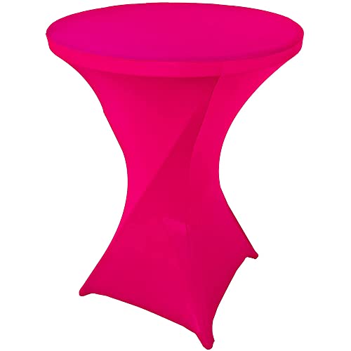 Highdi Stretch Stehtischhussen, Spandex Elastische Cocktail Tischdecken für Hochzeit, Geburtstagsfeiern, Party, Bankett, Heim Dekor (rosarot,80x110cm) von Highdi