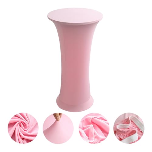 Highdi Stretch Stehtischhussen, Spandex Stretch Stehtisch Hussen Elastische Rund Stehtisch Hussen Outdoor für Bistrotisch Hochzeit Geburtstagsfeier Bankett (Ф60cm,Rosa) von Highdi