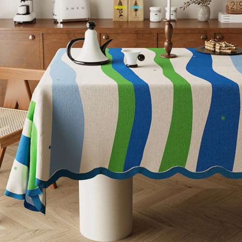 Highdi Tischdecke Abwaschbar, Rechteckig Tischdecke für Biertische Wasserabweisend Mitteldecke Leinen Tischwäsche für Wohnzimmer, Esszimmer, Balkon, Garten (Katze und Hund 7,140x220cm) von Highdi