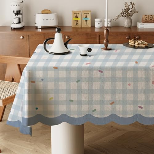 Highdi Tischdecke Abwaschbar, Rechteckig Tischdecke für Biertische Wasserabweisend Mitteldecke Leinen Tischwäsche für Wohnzimmer, Esszimmer, Balkon, Garten (Niedliche Kunst 2,90x140cm) von Highdi