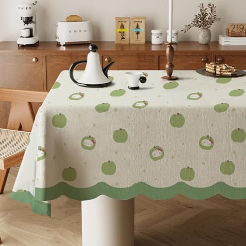 Highdi Tischdecke Abwaschbar, Rechteckig Tischdecke für Biertische Wasserabweisend Mitteldecke Leinen Tischwäsche für Wohnzimmer, Esszimmer, Balkon, Garten (Niedliche Kunst 8,60x120cm) von Highdi