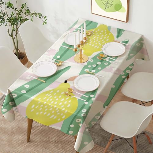 Highdi Tischdecke Abwaschbar, Rechteckig Tischdecke für Biertische Wasserabweisend Tafeldecke Sommer Tischwäsche für Wohnzimmer, Esszimmer, Balkon, Garten (2.95 * 4.59FT,Zitrone) von Highdi