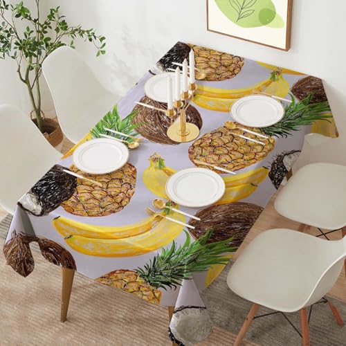 Highdi Tischdecke Abwaschbar, Rechteckig Tischdecke für Biertische Wasserabweisend Tafeldecke Sommer Tischwäsche für Wohnzimmer, Esszimmer, Balkon, Garten (4.59 * 4.59FT,Fruchtdruck 7) von Highdi