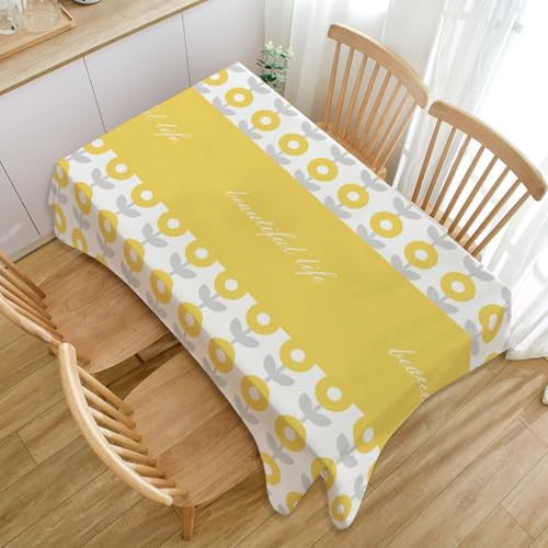 Highdi Tischdecke Abwaschbar, Rechteckig Tischdecke für Biertische Wasserabweisend Tafeldecke Sommer Tischwäsche für Wohnzimmer, Esszimmer, Balkon, Garten (90x90cm,Modegeometrie 2) von Highdi