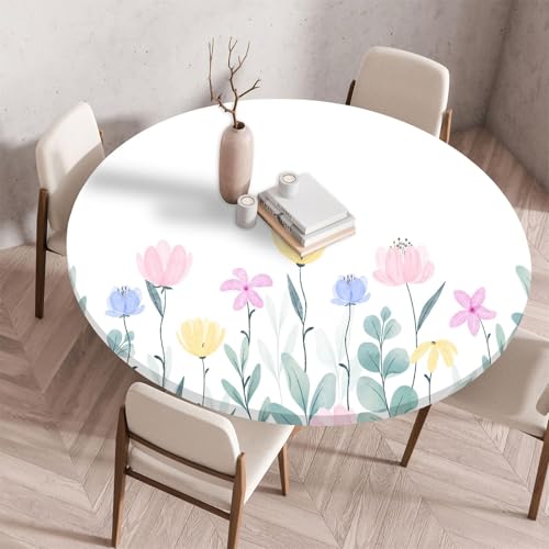 Highdi Tischdecke Abwaschbar Rund 70cm, Elastisch Druckbar Tischdecke Outdoor Lotuseffekt Tischdecken Table Cloth für Garten Restaurant, Ideal für 50cm-60cm Highdi Tischdecke Abwaschbar Rund 70cm, Elastisch Druckbar Tischdecke Outdoor Lotuseffekt Tischdecken Table Cloth für Garten Restaurant, Ideal für 50cm-60cm von Highdi
