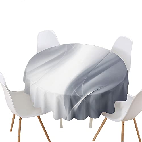 Highdi Tischdecke Rund Lotuseffekt Wasserdicht Antifouling Pflegeleicht Abwaschbar 3D Druck Tischdecke, für Home Küche Dekoration, Verschiedene Größen (grau,Durchmesser 100cm) von Highdi