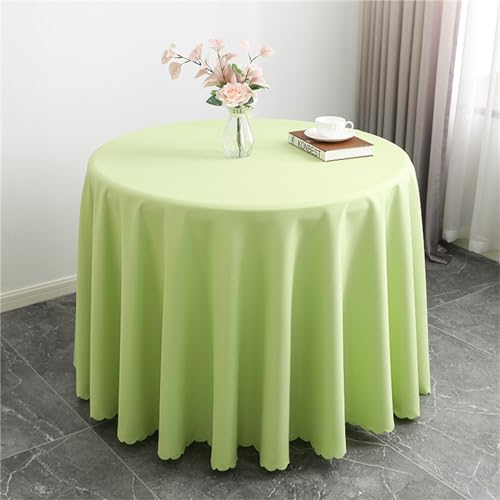 Highdi Tischdecke Rund Polyester, Hotel Bankett Tischdecke Abwaschbar Pflegeleicht Küchentischabdeckung für Innen und Außen Hochzeit Garten Geburtstagsfeier Dekor (160cm,Fruchtgrün) von Highdi