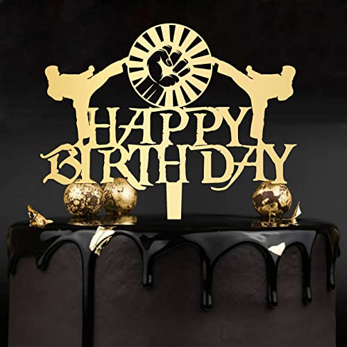 Higoss Taekwondo & Karate Geburtstag Kuchen Topper Gold Acryl 1 Count 1 Stück Kuchen Dekoration Higoss Taekwondo & Karate Geburtstag Kuchen Topper Gold Acryl 1 Count 1 Stück Kuchen Dekoration von HIGOSS