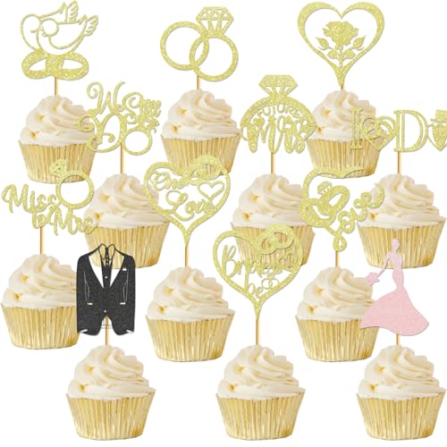 60 Stück Brautparty-Dekorationen, Brautparty, Cupcake-Topper, Hochzeit, Cupcake-Topper, Verlobung, Cupcake-Topper, Hochzeitstorten-Dekorationen 60 Stück Brautparty-Dekorationen, Brautparty, Cupcake-Topper, Hochzeit, Cupcake-Topper, Verlobung, Cupcake-Topper, Hochzeitstorten-Dekorationen von HigzYovn