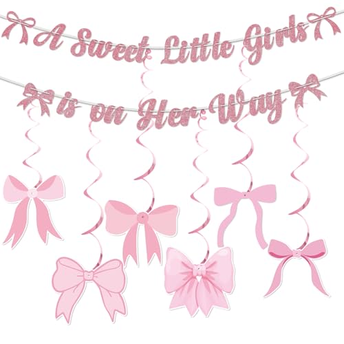 A Sweet Little Girl is on Her Way Banner Rose Gold Glitter Pink Bow Baby Shower Dekorationen Baby Girl Banner Coquette It's a Girl Baby Shower Dekorationen für Sweet Baby Girl A Sweet Little Girl is on Her Way Banner Rose Gold Glitter Pink Bow Baby Shower Dekorationen Baby Girl Banner Coquette It's a Girl Baby Shower Dekorationen für Sweet Baby Girl von HigzYovn