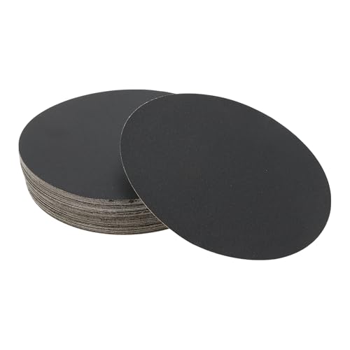 Hihaha 50 Stk Runde Schleifblätter 320er Körnung Haken und Schleifscheiben Universell für Autolackierung 125x125mm Siliziumkarbid Schwarz von Hihaha
