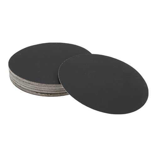 Hihaha 50 Stück Runde Schleifpapier 1000 Körnung Haken und Schleifblätter Universell für Autolackierung 125x125mm Siliziumkarbid Schwarz von Hihaha