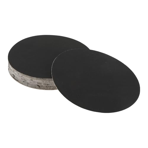 Hihaha 50 Stück Runde Schleifpapier 2000er Körnung Haken- und Schlaufenschleifblätter Universell für Autolackierung 125x125mm Siliziumkarbid Schwarz von Hihaha