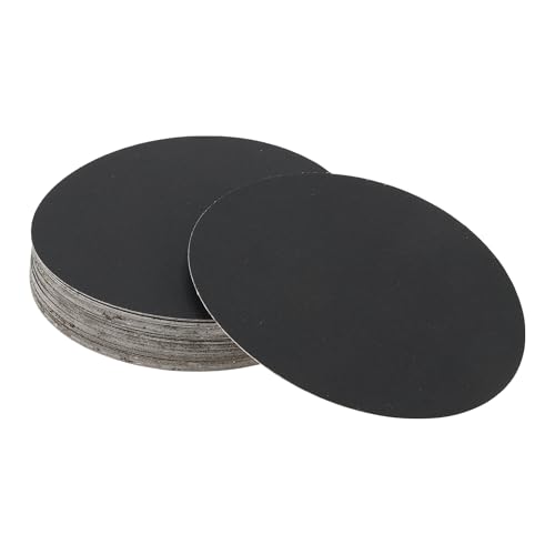Hihaha 50 Stück Runde Schleifpapier 600 Körnung Haken und Schleifblätter Universell für die Autolackierung 125x125mm Siliziumkarbid Schwarz von Hihaha