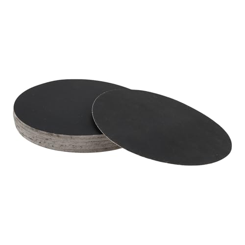 Hihaha 50 Stück rundes Schleifpapier, Körnung 1000, Klett-Schleifblätter, universell für Automobil-Nachbearbeitung, 150 x 150 mm, Siliziumkarbid, Schwarz von Hihaha