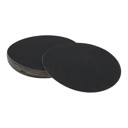 Hihaha Rundes Schleifpapier, Körnung 1200, Klett-Schleifblätter, universell für Automobil-Nachbearbeitung, 150 x 150 mm, Siliziumkarbid, Schwarz, 50 Stück von Hihaha