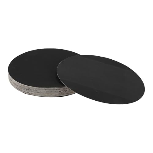 Hihaha Rundes Schleifpapier, Körnung 1500, Klett-Schleifblätter, universell für Automobil-Nachbearbeitung, 180 x 180 mm, Siliziumkarbid, Schwarz, 50 Stück von Hihaha