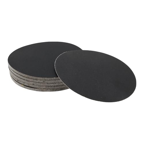 Hihaha Rundes Schleifpapier, Körnung 180, Klett-Schleifblätter, universell für Automobil-Nachbearbeitung, 150 x 150 mm, Siliziumkarbid, Schwarz, 50 Stück von Hihaha