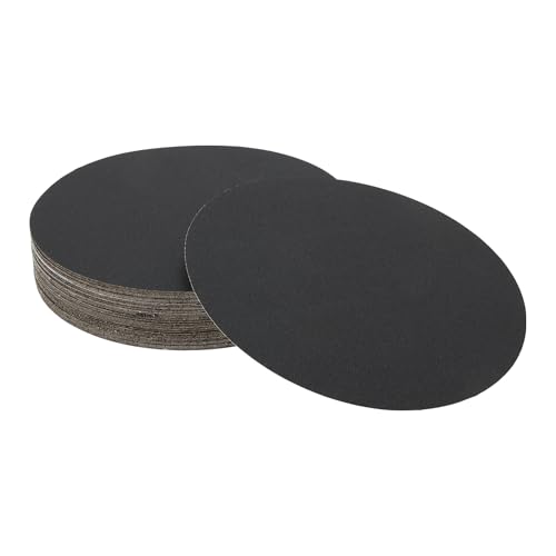 Hihaha Rundes Schleifpapier, Körnung 220, Klett-Schleifblätter, universell für Automobil-Nachbearbeitung, 150 x 150 mm, Siliziumkarbid, Schwarz, 50 Stück von Hihaha