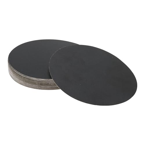 Hihaha Rundes Schleifpapier, Körnung 400, Klett-Schleifblätter, universell für Automobil-Nachbearbeitung, 150 x 150 mm, Siliziumkarbid, Schwarz, 50 Stück von Hihaha