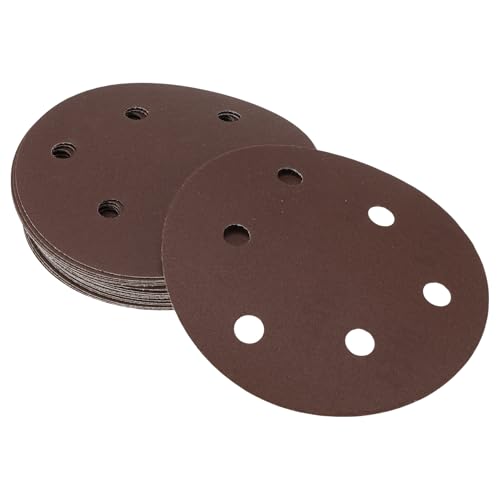Hihaha Schleifpapier, Klett-Schleifblätter, 125 x 125 mm, Körnung 240, rund, effizientes Schleifen und Polieren, Automobilherstellung und Reparatur, Holzbearbeitung, Rot Hihaha Schleifpapier, Klett-Schleifblätter, 125 x 125 mm, Körnung 240, rund, effizientes Schleifen und Polieren, Automobilherstellung und Reparatur, Holzbearbeitung, Rot von Hihaha