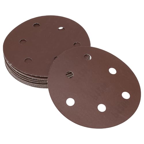 Hihaha Schleifpapier, Klett-Schleifblätter, 125 x 125 mm, Rot, Körnung 1200, rund, effizientes Schleifen und Polieren, Automobilherstellung und Reparatur, Holzbearbeitung von Hihaha
