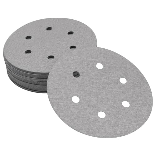 Hihaha Schleifpapier, Klett-Schleifblätter, 150 x 150 mm, Körnung 320, rund, effizientes Schleifen und Polieren, Automobilherstellung und Reparatur, Holzbearbeitung, Weiß Hihaha Schleifpapier, Klett-Schleifblätter, 150 x 150 mm, Körnung 320, rund, effizientes Schleifen und Polieren, Automobilherstellung und Reparatur, Holzbearbeitung, Weiß von Hihaha