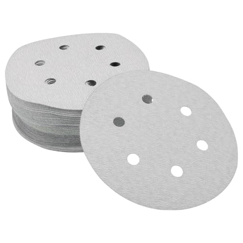 Hihaha Schleifpapier, Klett-Schleifblätter, 150 x 150 mm, Körnung 600, rund, effizientes Schleifen und Polieren, Automobilherstellung und Reparatur, Holzbearbeitung, Weiß Hihaha Schleifpapier, Klett-Schleifblätter, 150 x 150 mm, Körnung 600, rund, effizientes Schleifen und Polieren, Automobilherstellung und Reparatur, Holzbearbeitung, Weiß von Hihaha