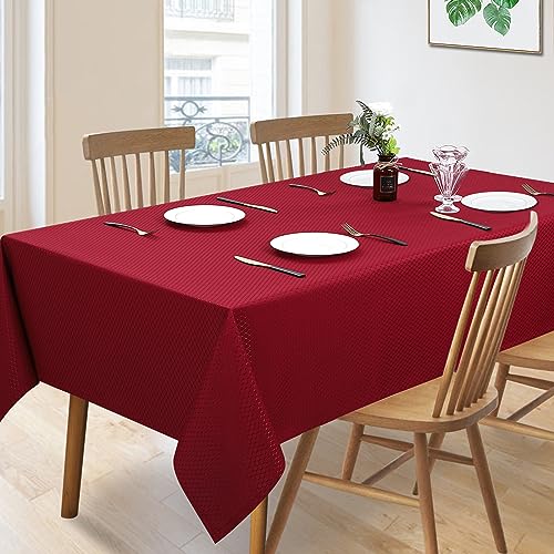 Hihoddy Waffel-Tischdecke Wasserabweisend Abwaschbar Tischdecken Jacquard Tischtuch, Rot, 137x137 Hihoddy Waffel-Tischdecke Wasserabweisend Abwaschbar Tischdecken Jacquard Tischtuch, Rot, 137x137 von Hihoddy