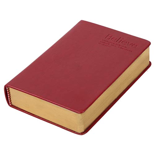 A5 Notizbuch 600 Seiten Retro Leder Journal Blanko Skizze Malerei Handbuch Bibel Memo Notizblock, Dunkelrot, 8,4"x 5,7" von Earnmore