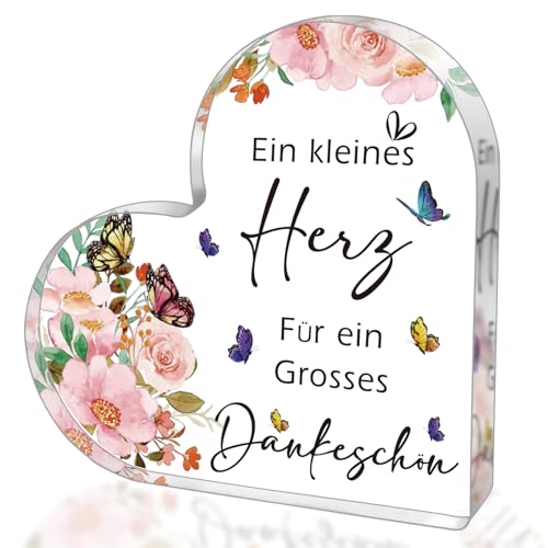 Hiipeefeel Dankeschön Geschenke Klein, Acryl Heimat Dekoration, Danke Geburtstag Geschenk für Frauen Mama Oma Freundin Lehrerin Erzieherin Abschiedsgeschenk Kollegin kollegen von Hiipeefeel