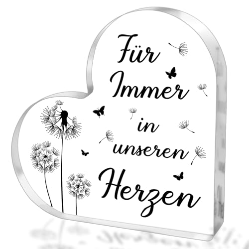 Hiipeefeel Trauergeschenk für Hinterbliebene, Herzförmiges Acryl Heimat Dekoration, Gedenkgeschenk, Beileidsgeschenke, Kondolenz Verstorbene, Trost Geschenke für Verstorbene Lieblingsmensch von Hiipeefeel
