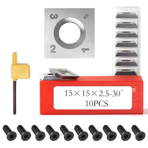 15 mm quadratische Hartmetall-Einsätze, Fräser, Holzhobeleinsätze für spiralförmige Hobelhobel, Fräskopf, Holzhobel-Bit, Fräser-Bit, Holzdrehmaschine, Ersatzklingen, 10 Stück, 15 x 15 x 2,5 mm 15 mm quadratische Hartmetall-Einsätze, Fräser, Holzhobeleinsätze für spiralförmige Hobelhobel, Fräskopf, Holzhobel-Bit, Fräser-Bit, Holzdrehmaschine, Ersatzklingen, 10 Stück, 15 x 15 x 2,5 mm von Hiizug